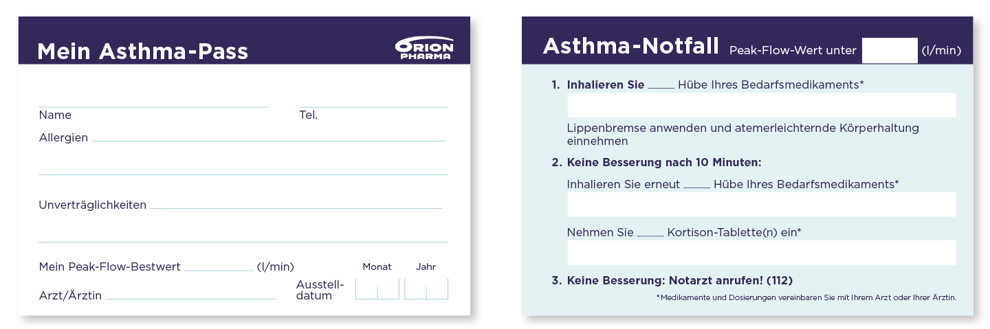 Asthma-Pass für den Notfall